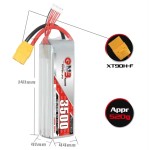 GNB 3500 5000mAh 6S 22.2V 100C XT60 RC CAR Drone Battery High Discharge C Rating Performance for Drone